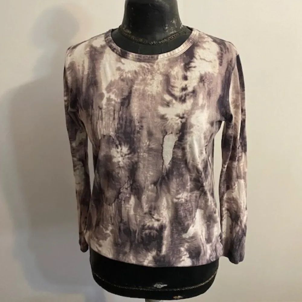 SimplyVera Vera Wang tie dye long sleeve top, size Medium